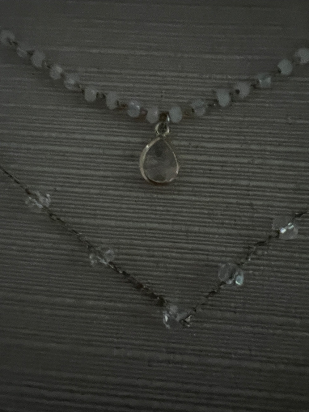 Delicate Silver-Tone Layered Crystal Necklace - Picture 2 of 2